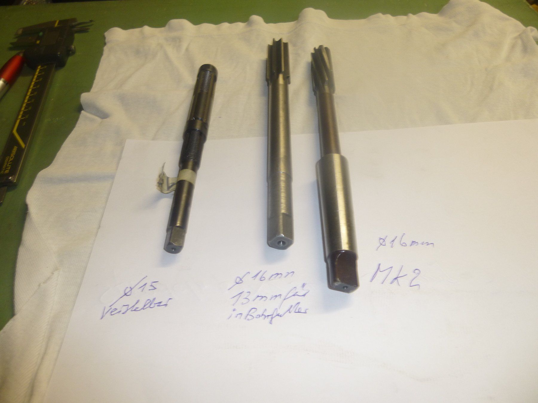 Tutti gli attrezzi: 3 Reibahlen Durchmesser 15, 16,mm – Usato da Thörigen venduto da samo02