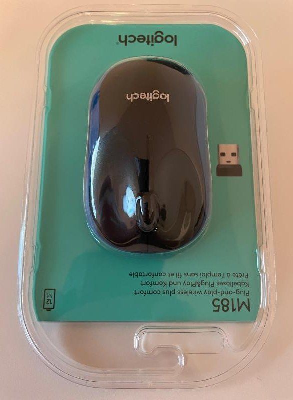 Logitech Mouse: Logitech M185 Wireless Maus blau Neu/OVP – Nuovo e nell'imballaggio originale da Grafstal venduto da Brubus