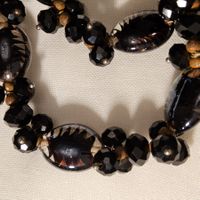 Alte Gablonzer schwarze Halskette, Collier ca. 1950er