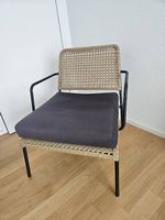 Rattan Sessel für Balkon / Garten - schwarz / beige