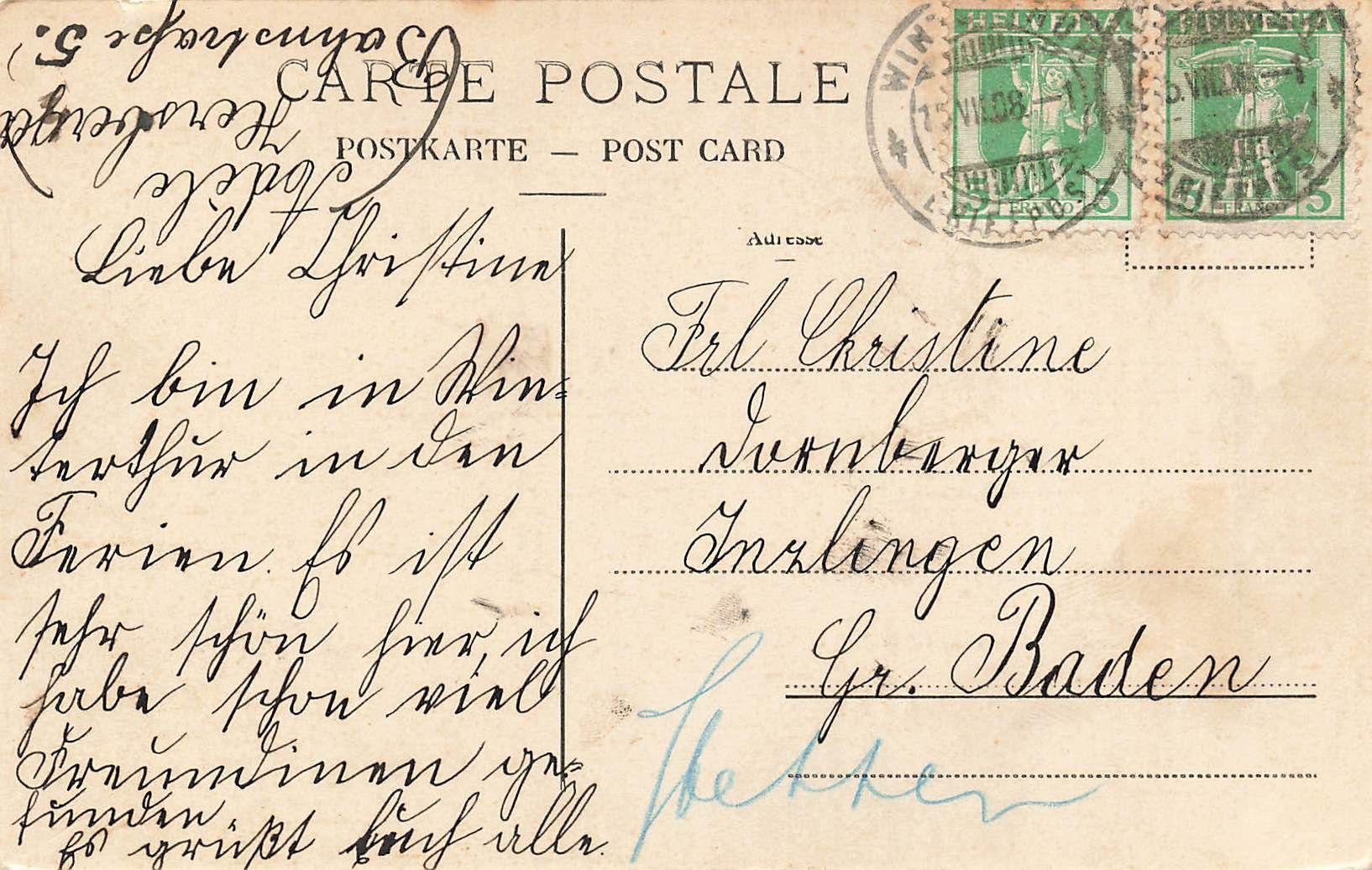 Cartes postales: Winterthur am walke Weiher – D'occasion à Biasca par Blenio71 1