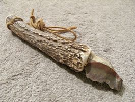 Steinzeit Silex Feuer Schlag Stein Flint Geweih Replikat