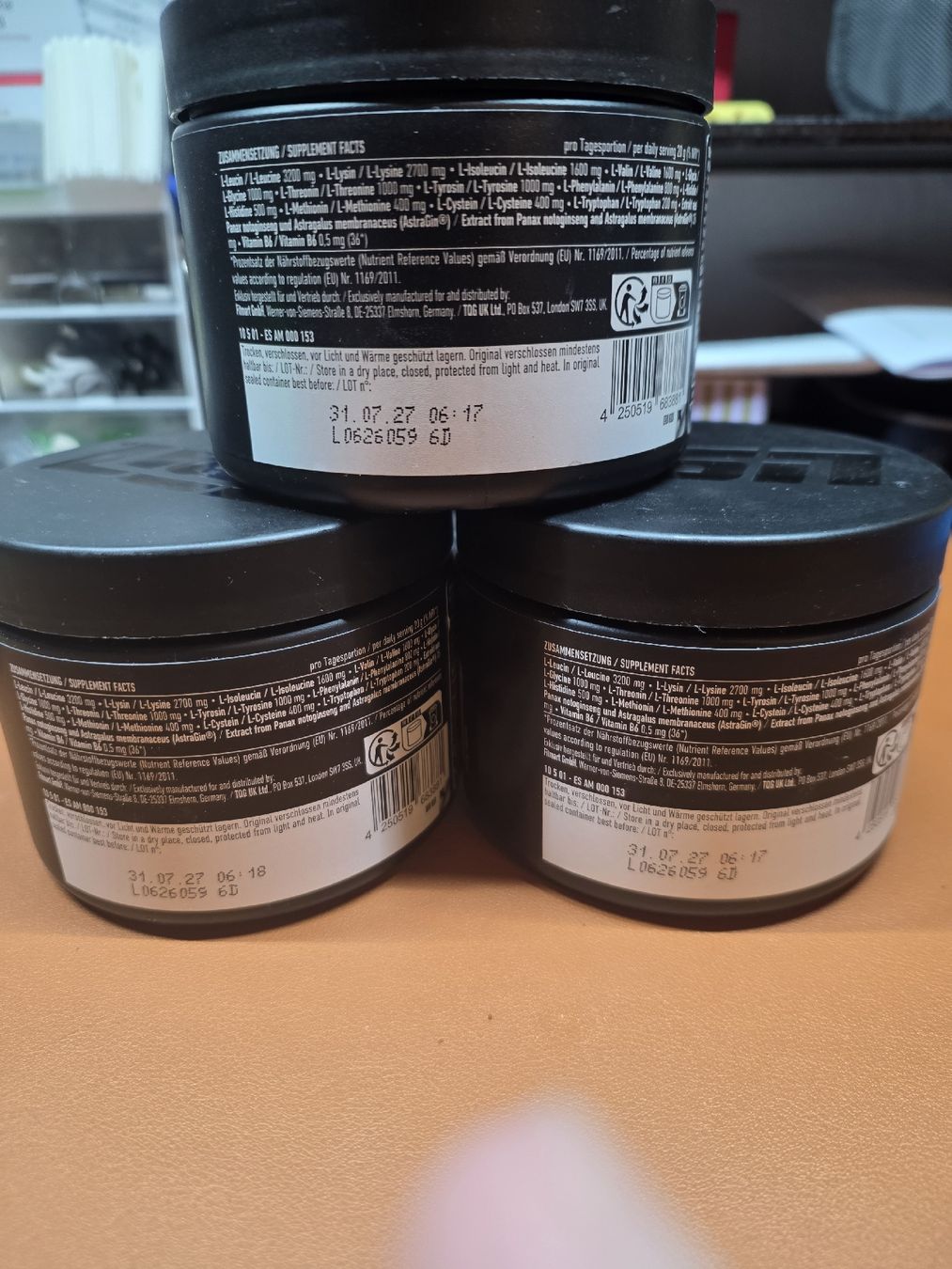 Esn Cibi & Specialità: ESN EAA+ Pfirsich Eistee 3x 280g neu – Nuovo e nell'imballaggio originale da Möhlin venduto da mic_lo 1