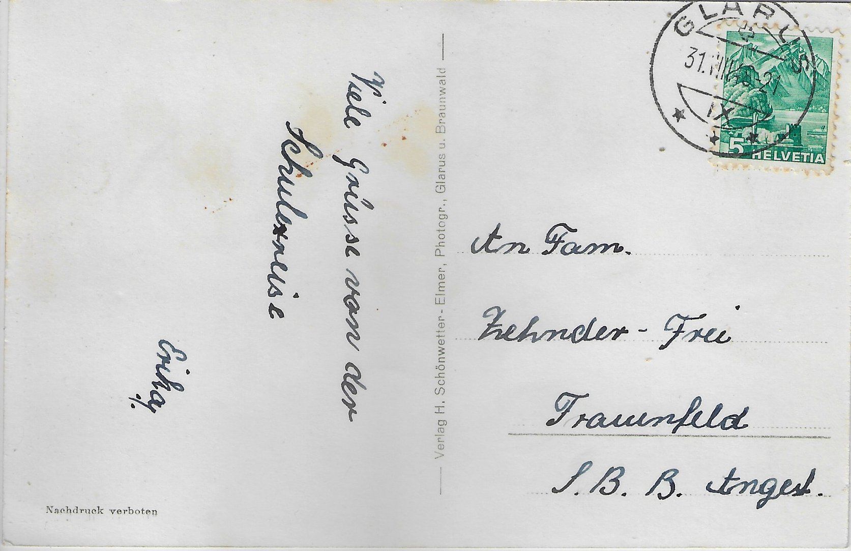 Ansichtskarten: Oberblegisee mit Ruderboot – Gebraucht aus Ettingen von Kartenplanet 1