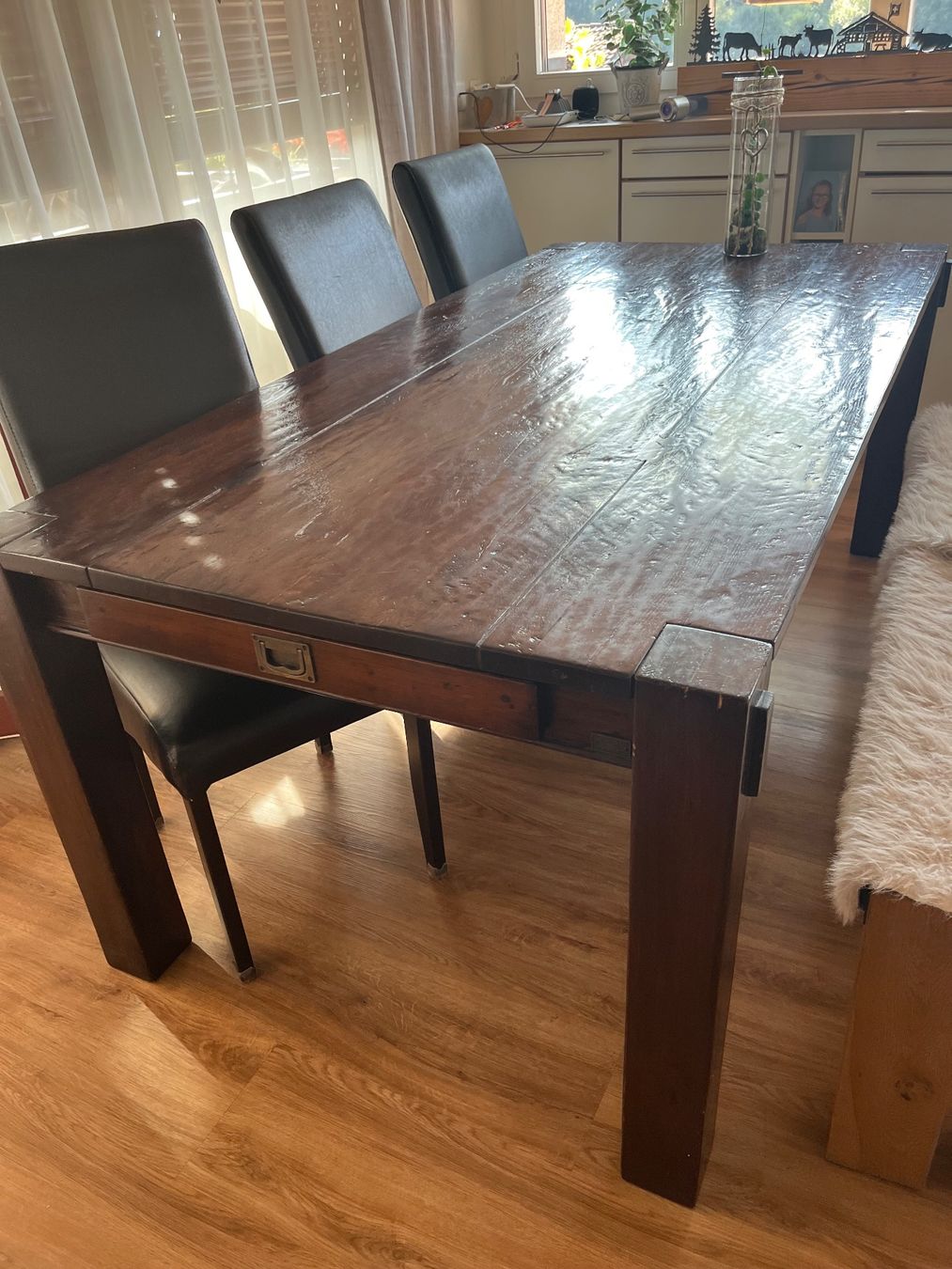 Tables: Massiver Esstisch Holz – D'occasion à Wagen par CaSu 1