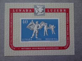 Lunaba-Block 1951 ungestempelt mit Gummi ab CHF 1.--