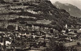 St Maurice (VS) Panorama der historischen Altstadt