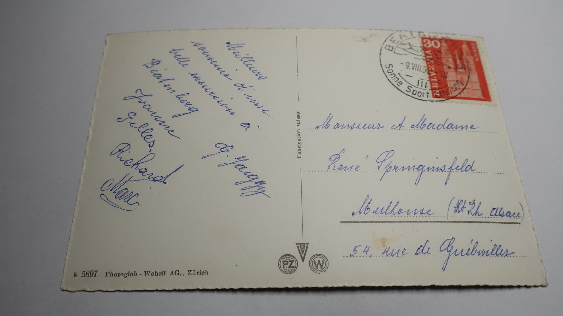 Ansichtskarten: Beatenberg mit Eiger Mönch Jungfrau 1962 – Gebraucht aus Cormoret von Pascalll2001 4