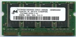 256MB DDR-333 PC2700S SODIMM Laptop RAM MT8VDDT3264HDG-335C3