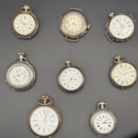 Lot de 8 montres de poche anciennes en argent non testées