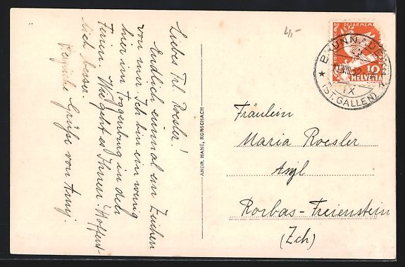 Cartoline postali: Brunnadern, Teilansicht aus der Vogelsch – Usato da Berlin venduto da bartko-reher 1