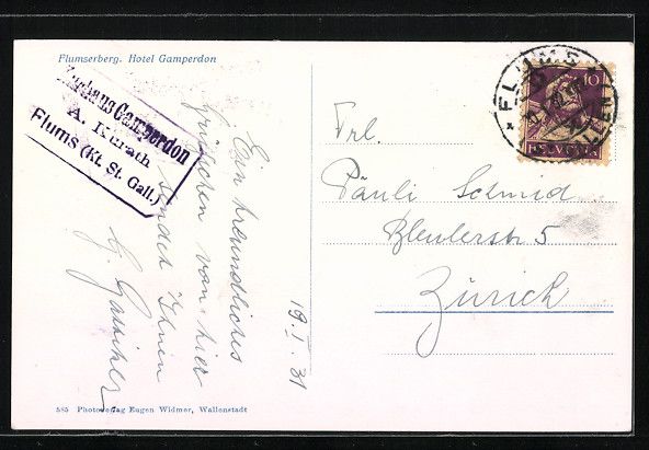 Cartoline postali: Flumserberg, Hotel Gamperdon im Winter – Usato da Berlin venduto da bartko-reher 1