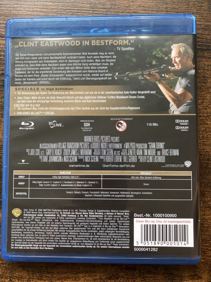 Tutti i DVDs: Gran Torino BluRay – Usato da Glarus venduto da Jhuber78 1