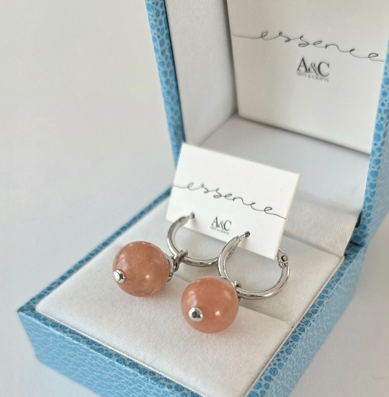Orecchini pendenti & Orecchini a lobo: Design Creolen mit Karneolachat - A&C neu – Nuovo e nell'imballaggio originale da Uetikon am See venduto da Springdream 5