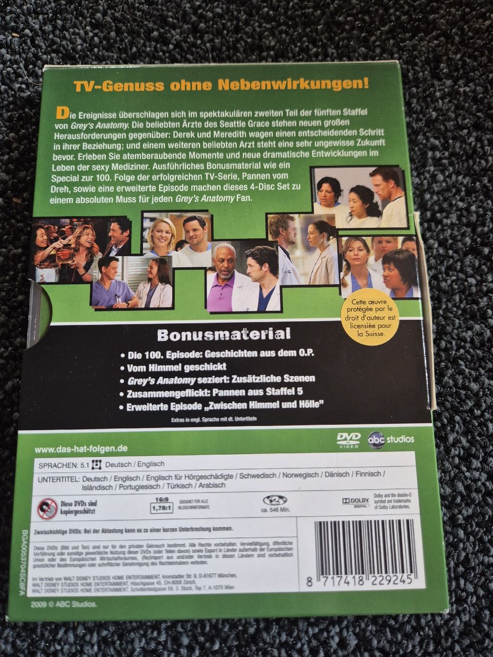 Tutti i DVDs: Grey's Anatomy - Staffel 5 Teil 2 – Usato da Ruswil venduto da jan_bxl5 1