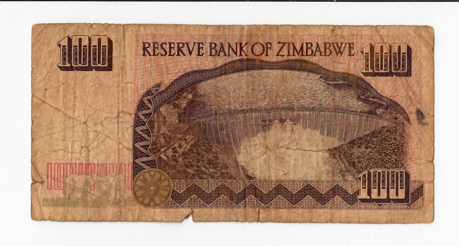 Banconote: Banknote Zimbawe, 100 Dollar, 1995 – Usato da Landquart venduto da balboajimmy 1