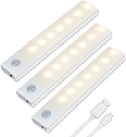 LED Sensor Licht, 3 Stück Wiederaufladbar Warmweiß