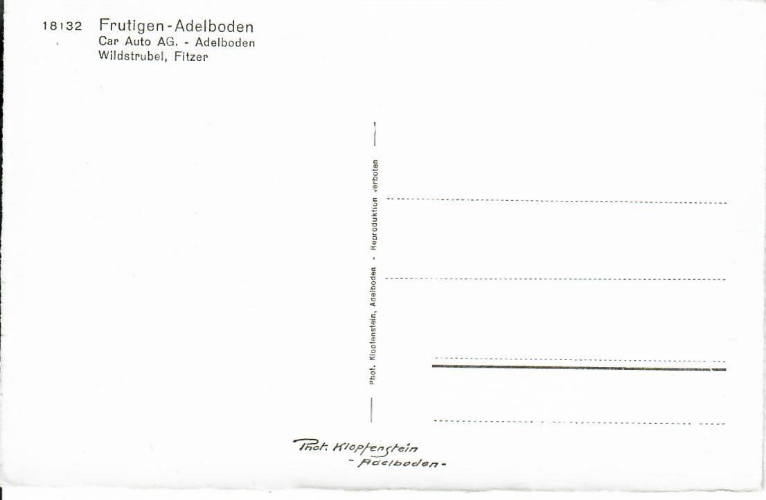 Cartoline postali: Frutigen - Adelboden, Car Auto AG – Usato da Hochdorf venduto da Ziegel-16 1