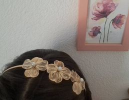 Haarreif Blumen Gold Hochzeitsschmuck