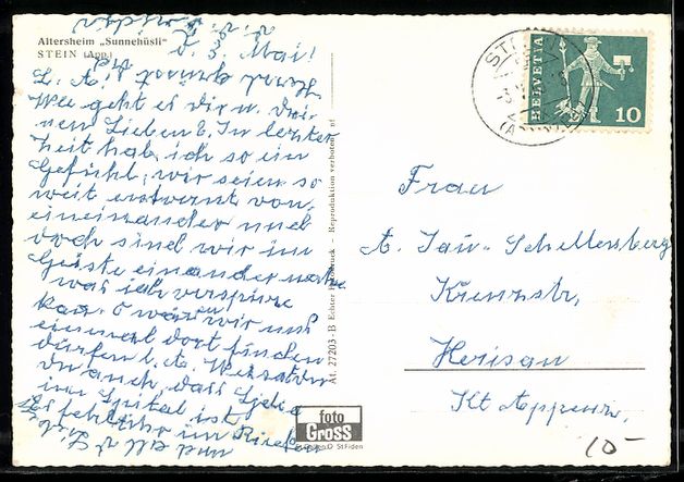 Cartoline postali: AK Stein / App., Altersheim Sunnehüsli – Usato da Berlin venduto da bartko-reher 1