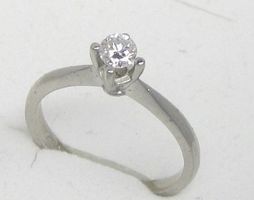 Ring 4-Griff-Fassung Rohling Platin 950 / 0.2 ct VVS1 GIA
