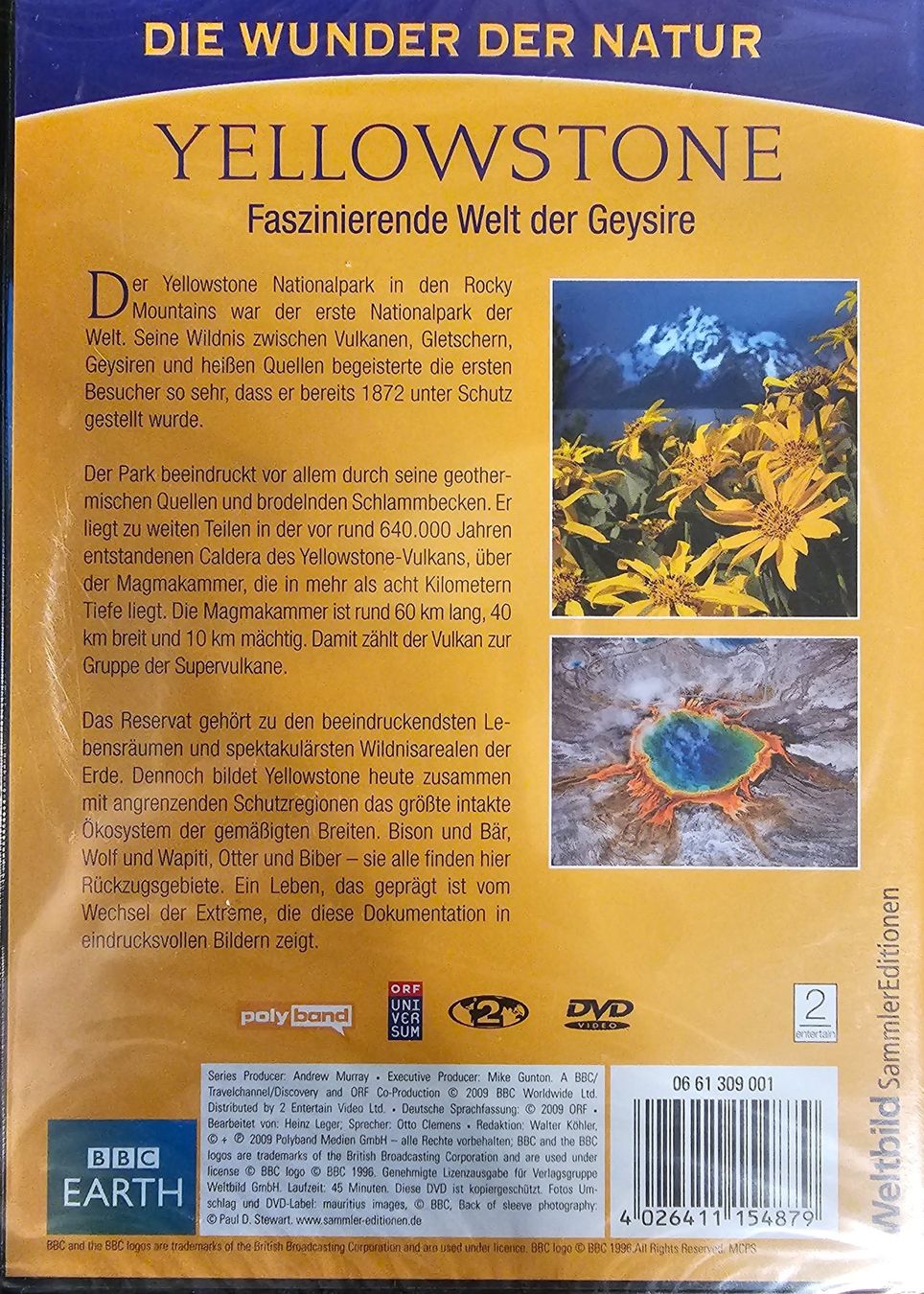 Tutti i DVDs: Die Wunder der Natur - Yellowstone – Nuovo e nell'imballaggio originale da Wahlen b. Laufen venduto da Cg10 1