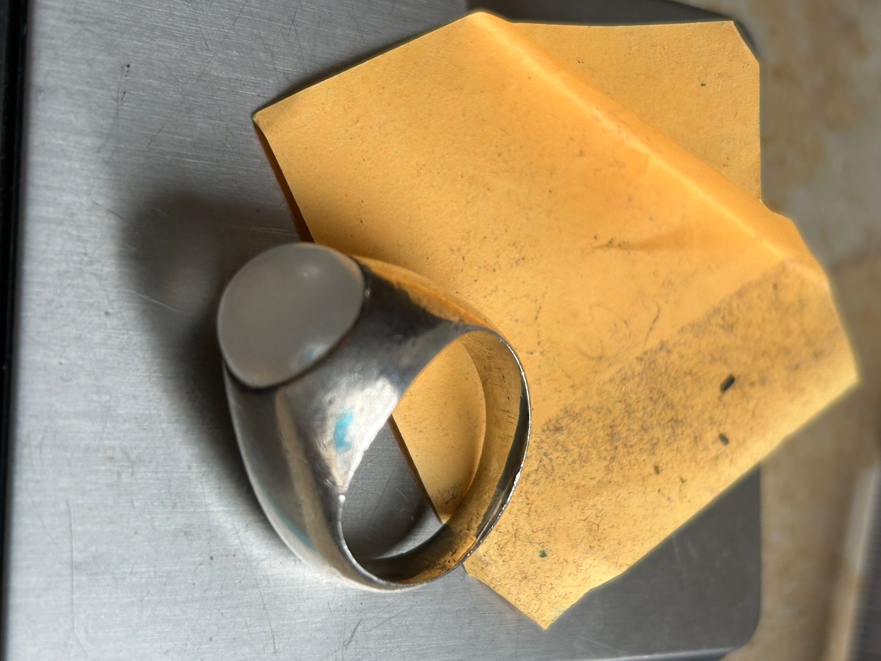 Ringe: Vintage Silber Ring mit Mondstein (Grösse 62) – Gebraucht aus Laufen von belleskulptur 9