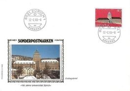 CH-Brief mit Sondermarke150Jahre Uni Zürich, 2x abgestempelt