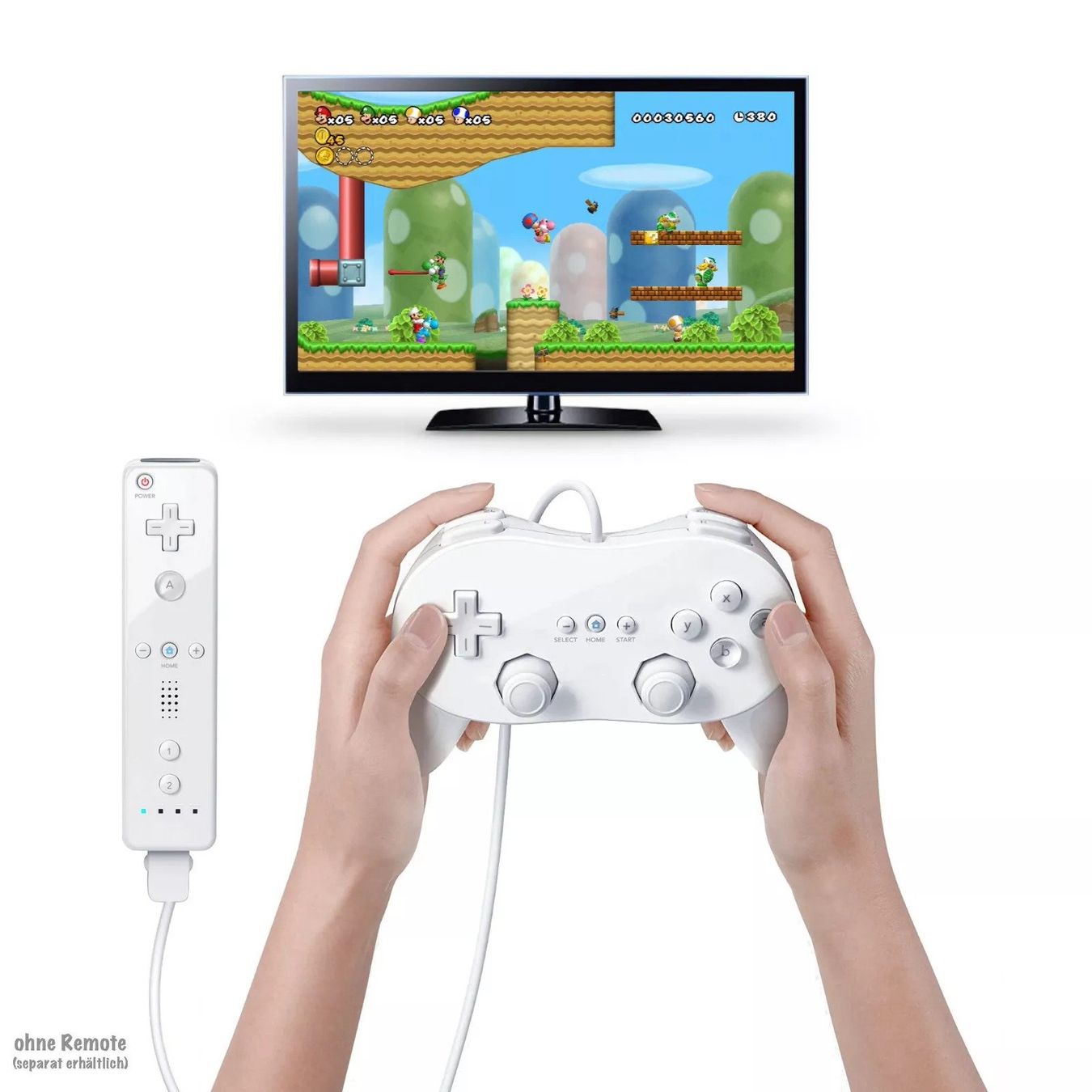 Controller: Nintendo Wii Controller Pro Classic Gamepad Joypad weiss – Nuovo (secondo la descrizione) da Kirchdorf AG venduto da Apost008 4