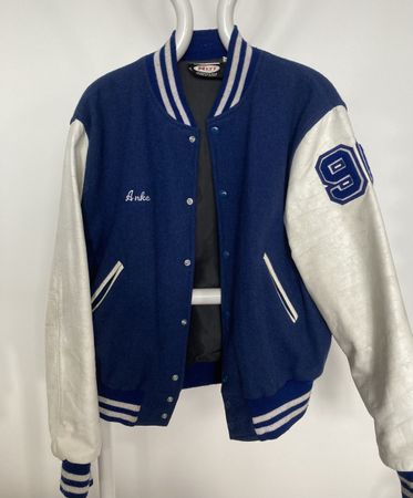 Collegejacke, Blau / Weiss, L