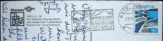 Ansichtskarten: STANSERHORN Standseilbahn & Luftseilbahn – Gebraucht aus Jona von philajona 1