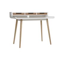 Bureau blanc 3 tiroirs pieds bois bon état