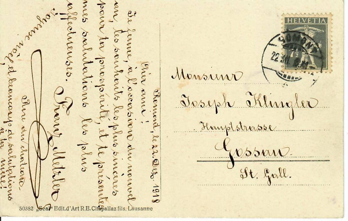 Cartoline postali: Romont – Usato da Hochdorf venduto da Ziegel-16 1
