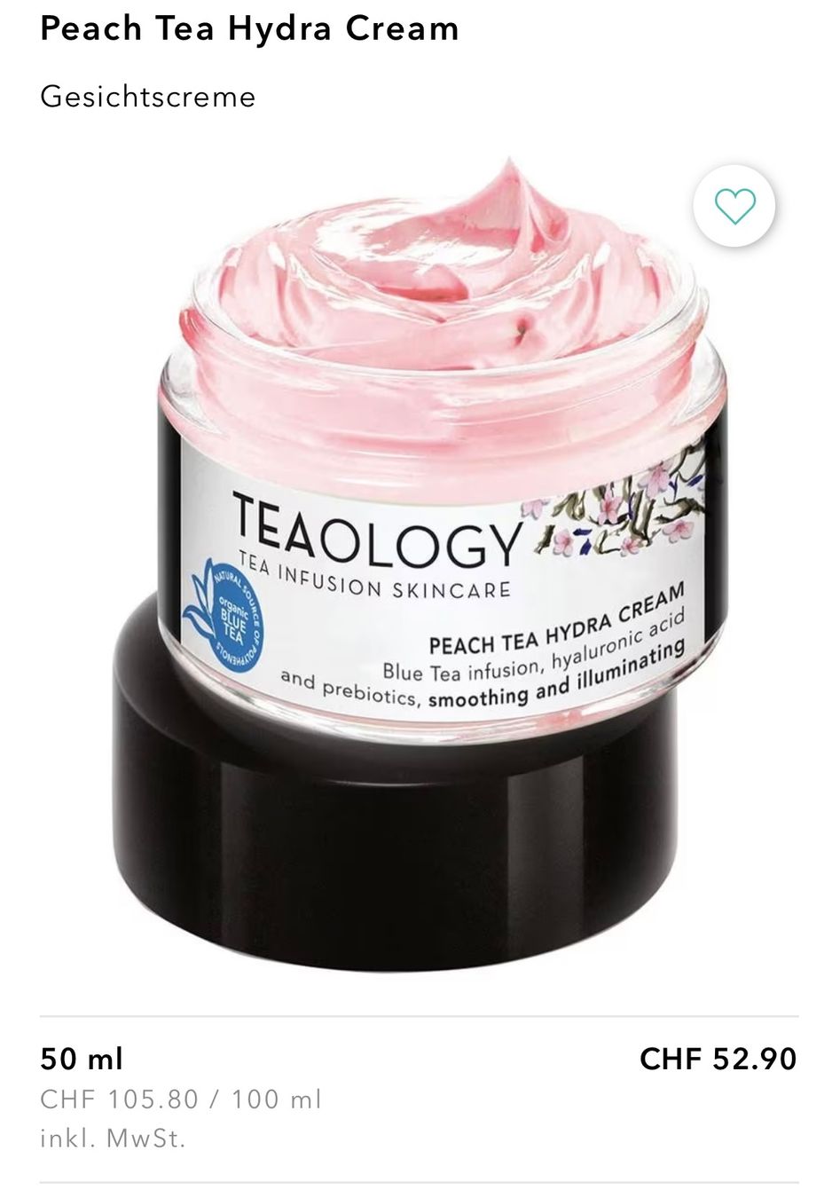 Cura del viso: Teaology Peach Tea Hydra Cream 30ml.. (Gesichtscreme).  Neu – Nuovo e nell'imballaggio originale da Zürich venduto da deruja 2