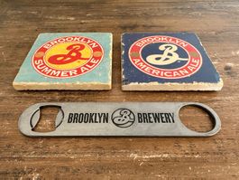 Brooklyn Brewery Fanartikel (Flaschenöffner & 2 Untersetzer)