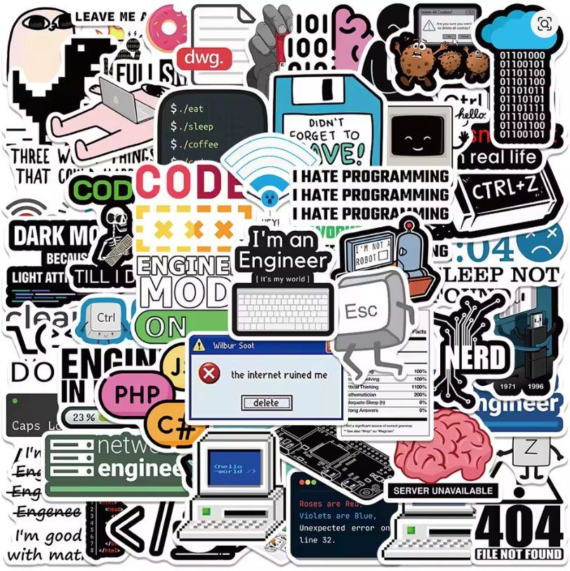 Aufkleber: 50Stk Geeky Programmierer Code Nerd Sticker Aufkleber SCD01 – Neu und originalverpackt aus Illnau von diy-shop 1