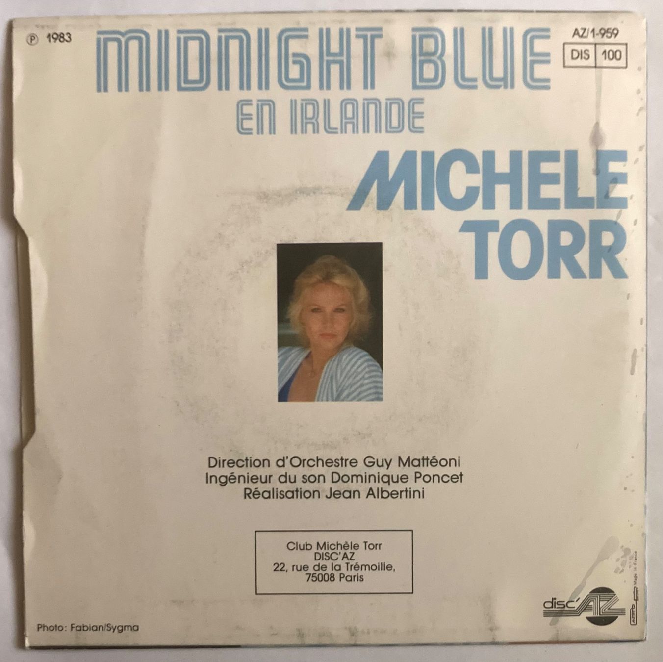 Vinyles: MICHELE TORR - MIDNIGHT BLUE EN IRLANDE – D'occasion à Poliez-Pittet par Newtown-Records 1