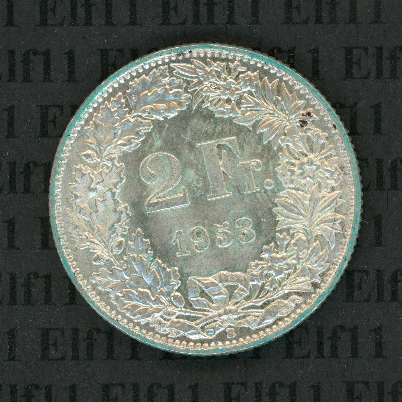 Tutti le monete: CHF___2.00 1953 -unz 2 Franken – Usato da Widnau venduto da Elf11
