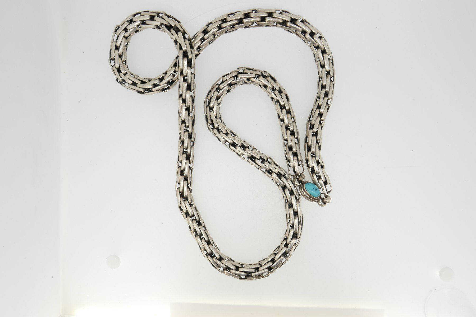 Catenine: Große Silberkette mit Türkis 108 gr. 65 cm – Usato da Schaffhausen venduto da swisswatches-andmore 1