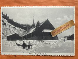 Alte Ansichtskarte Mürren, Englische Kirche, Winter ❄️ 