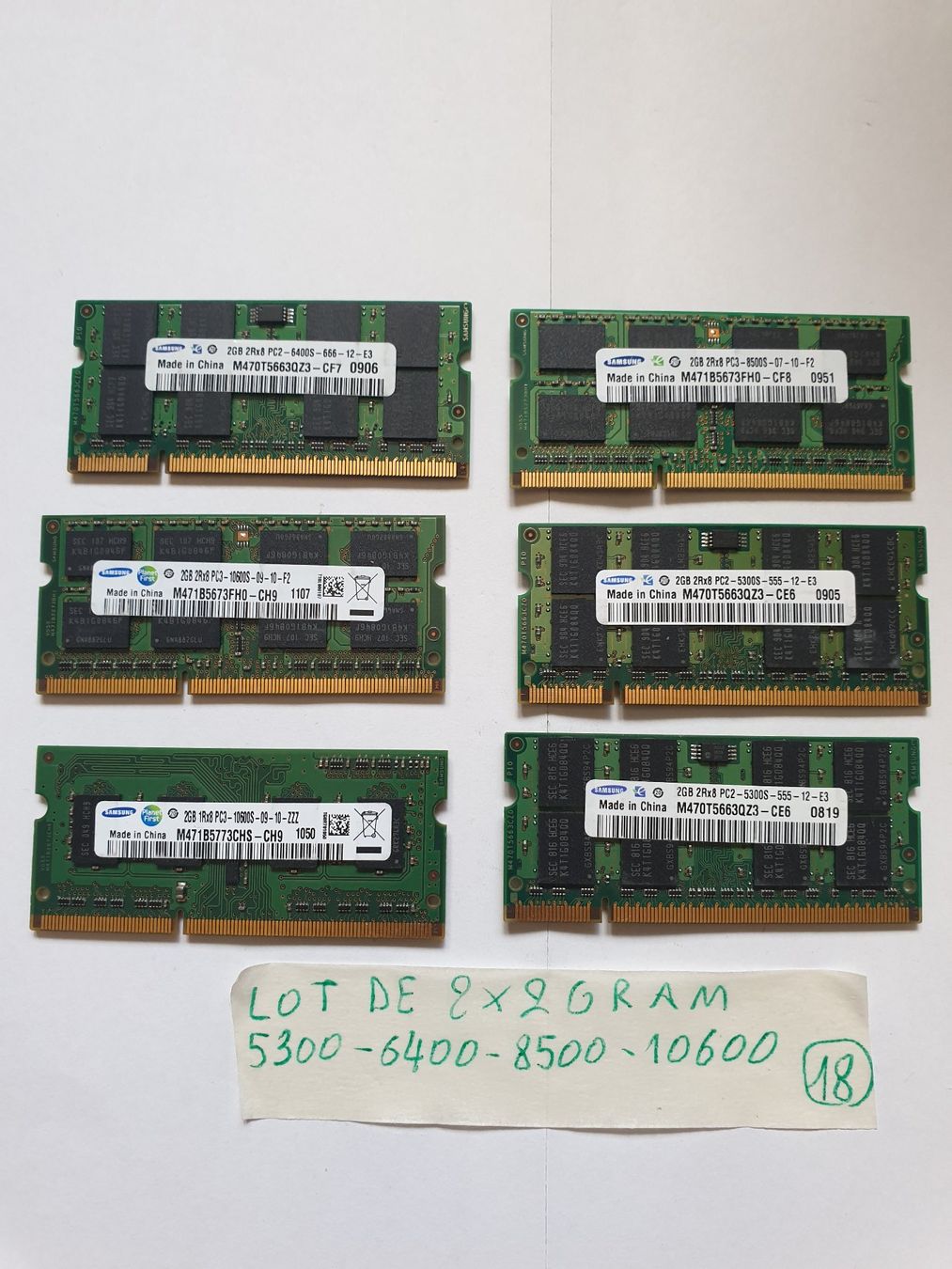 Memoria / RAM: Lot de ram Samsung 2x2Gram divers – Usato da Moudon venduto da Amaroli7