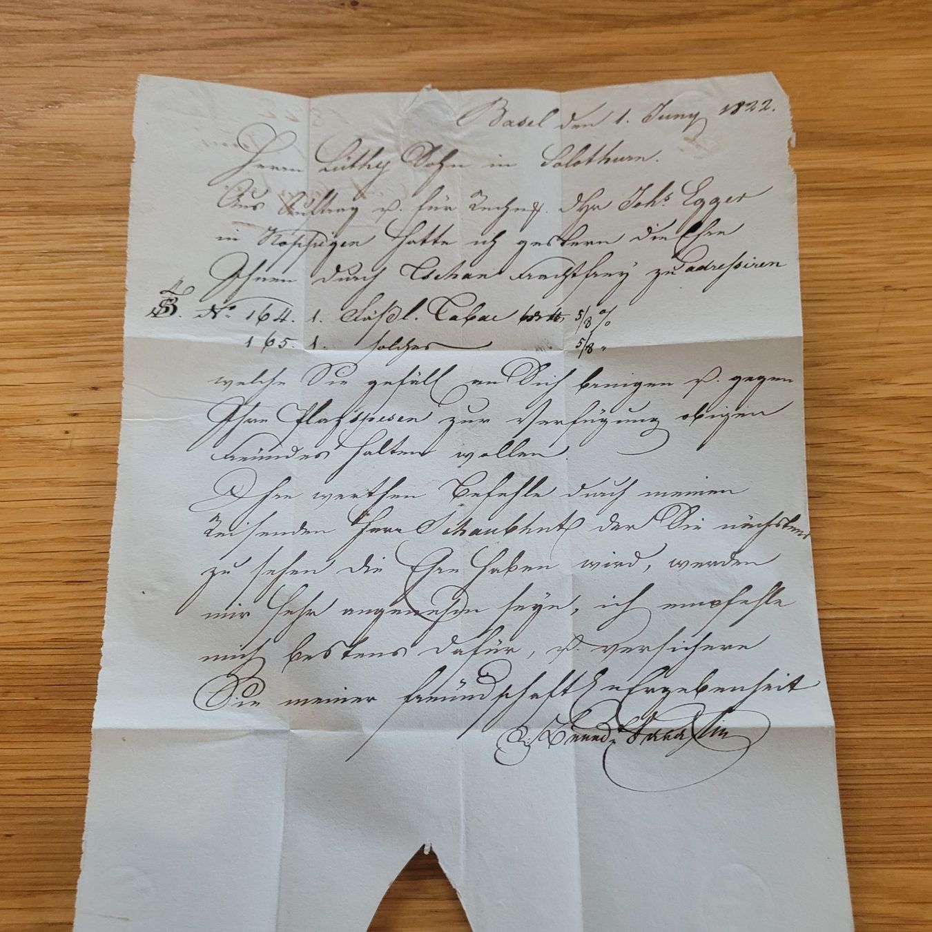 Tutti i francobolli: Document Préphilatélique Basel 1822 Solothurn – Usato da Biel/Bienne venduto da Destockweb 2