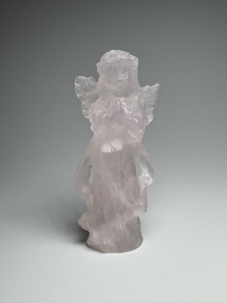 Skulpturen & Statuen: Exklusiver Engel aus ice Rosequartz – Neu und originalverpackt aus Zürich von unique2010