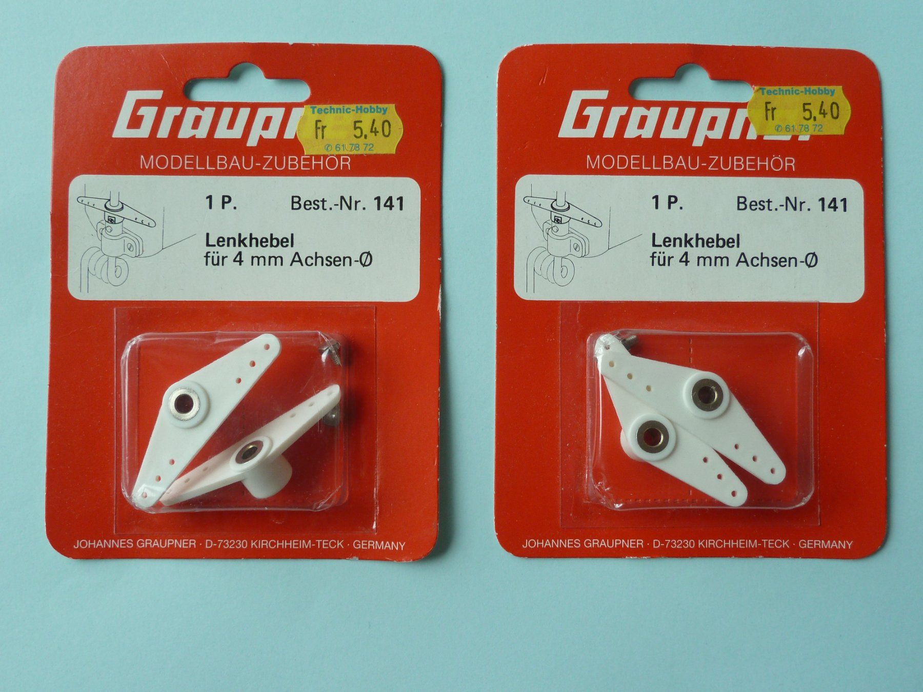 Graupner Modellismo RC: 2x Lenkhebel (Graupner) – Nuovo e nell'imballaggio originale da Genève venduto da wip-services.ch