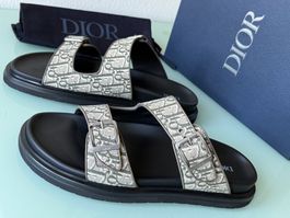 DIOR Aqua Khaki Dior Oblique Jacquard Sandals Sandale 46 NEU