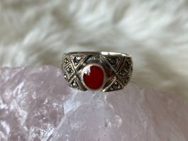 Ring Silber 925 mit rotem Stein