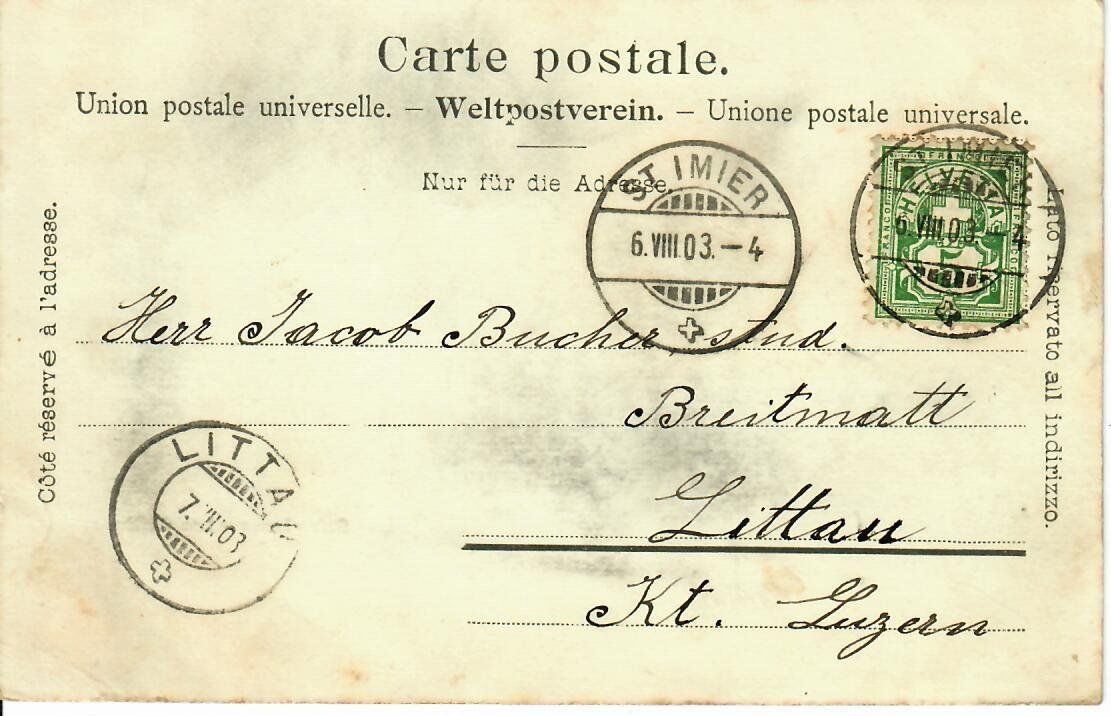 Cartoline postali: Saint Imier 1903 – Usato da Hochdorf venduto da Ziegel-16 1