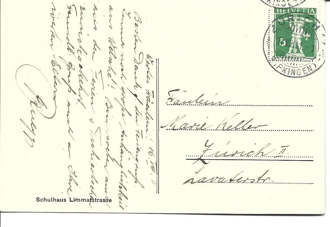 Cartoline postali: AK Zürich  Schulhaus – Usato da Appenzell venduto da mai25 1