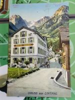 Alte PK / Gruss aus Linthal - Hotel Bären Gelaufen 1923