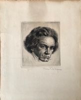 BEETHOVEN Radierung von Werner Ernst A. HOFFMANN  1881-1962
